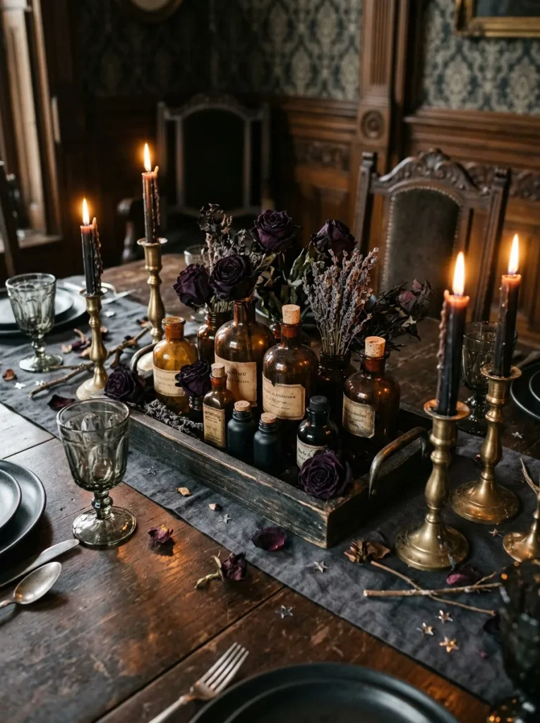 4. Haunted Apothecary Bottle Arrangement