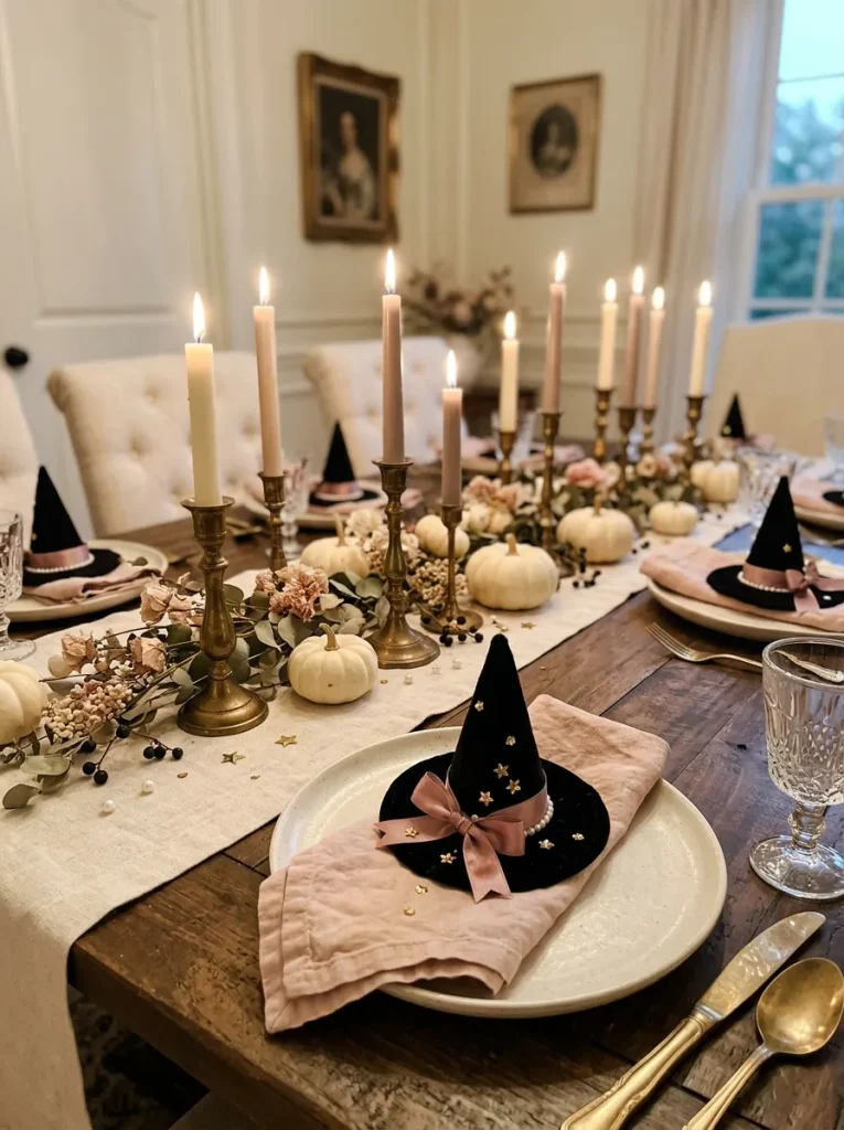 4. Velvet Witch Hat Centerpiece