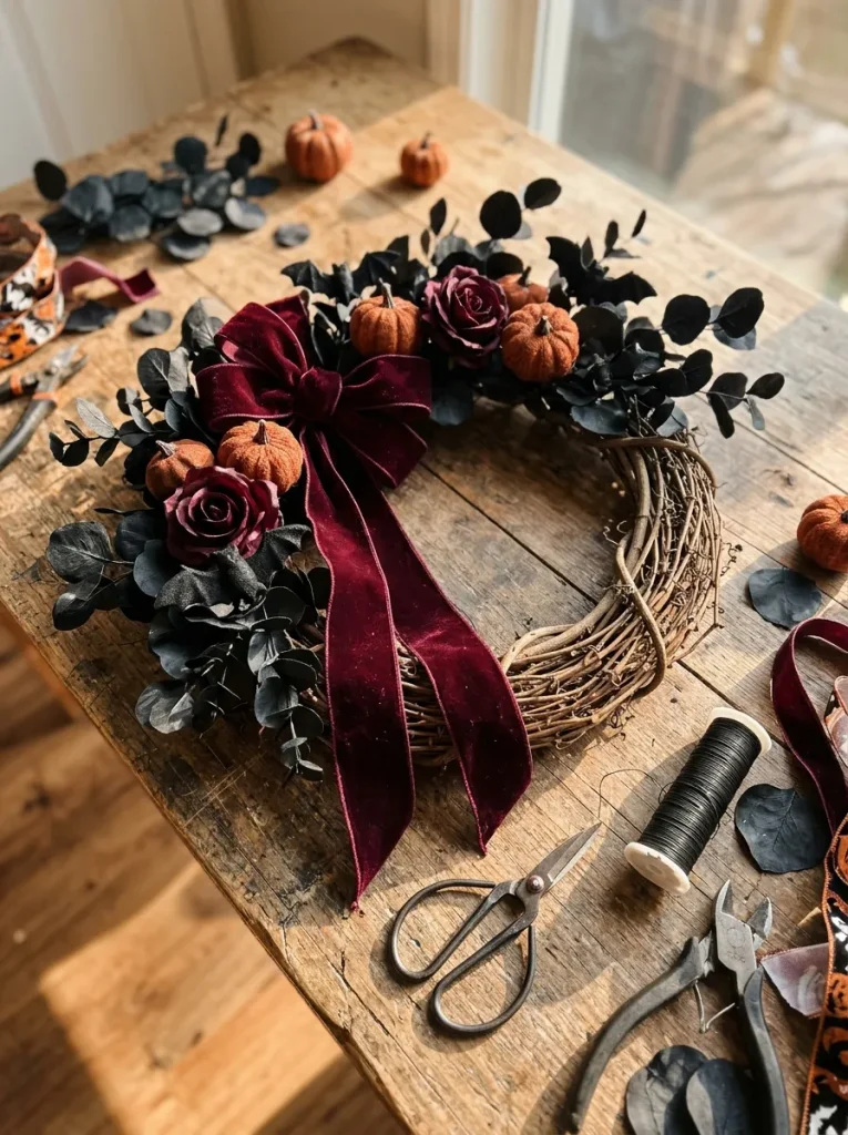 5. Creating a Spooky Halloween Door Wreath