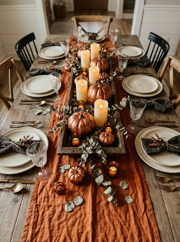 6. Copper Pumpkin Candle Tray