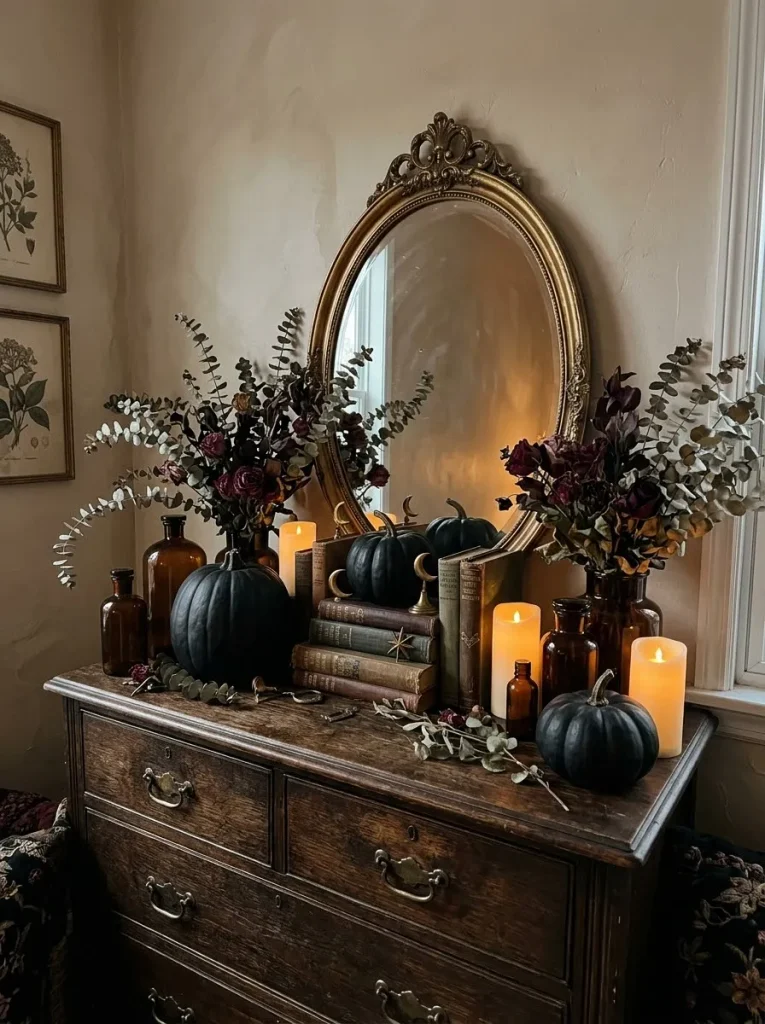 6. Vintage Halloween Dresser Display