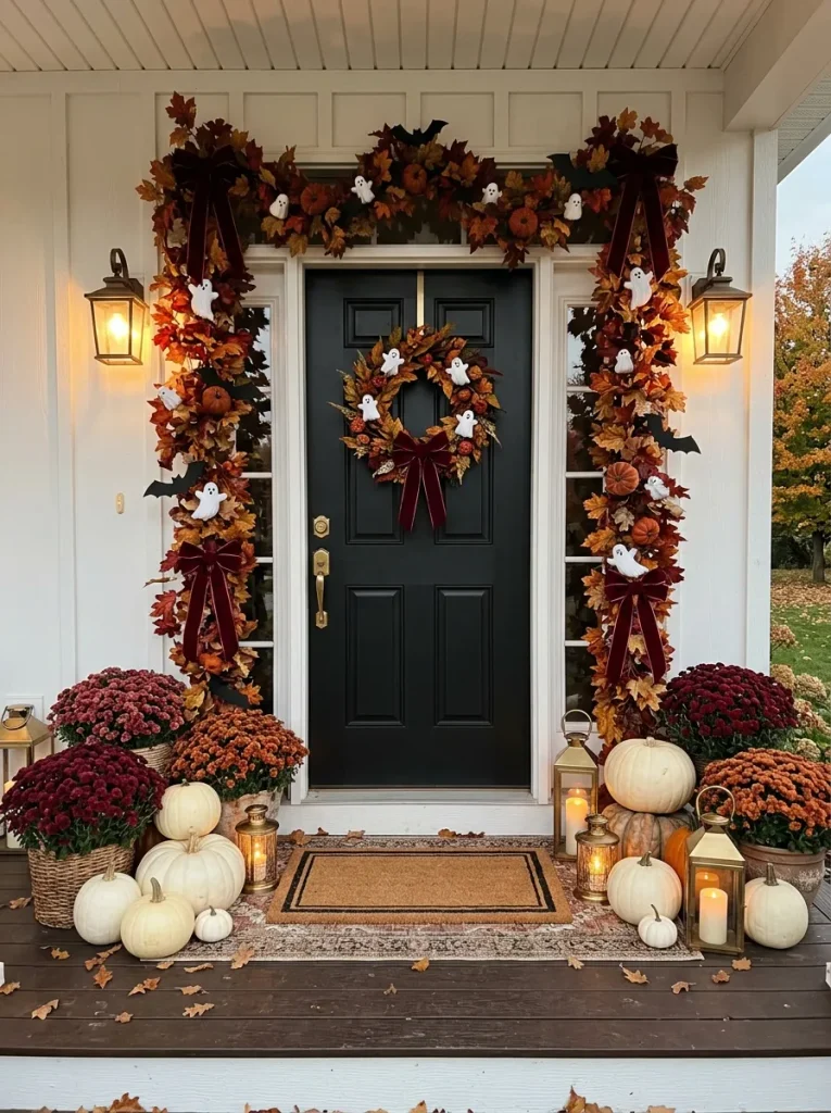 7. Decorating with Spooky Door Garlands