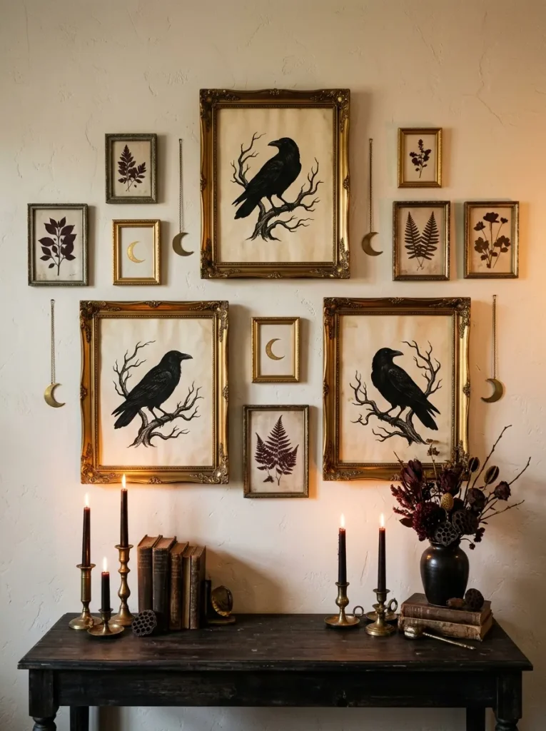 7. Elegant Raven Silhouette Prints