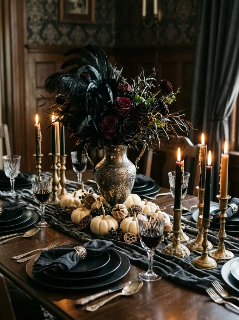 7. Gothic Raven Feather Arrangement