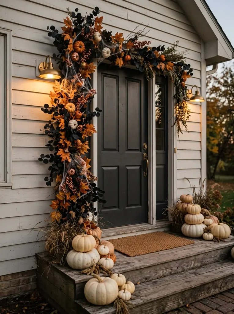 7. Spooky Front Door Garland