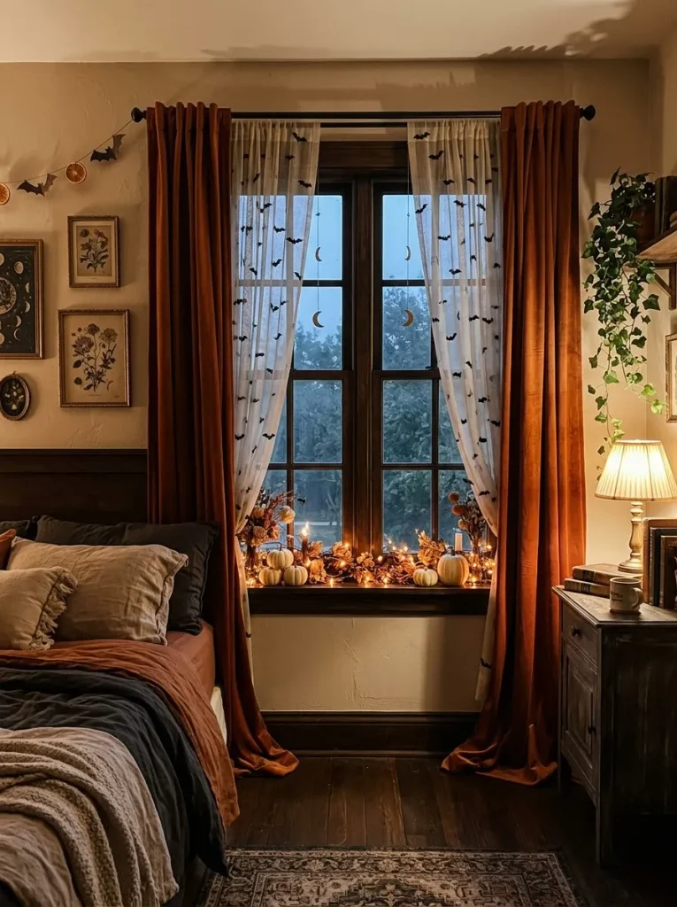 7. Spooky Halloween Window Curtains