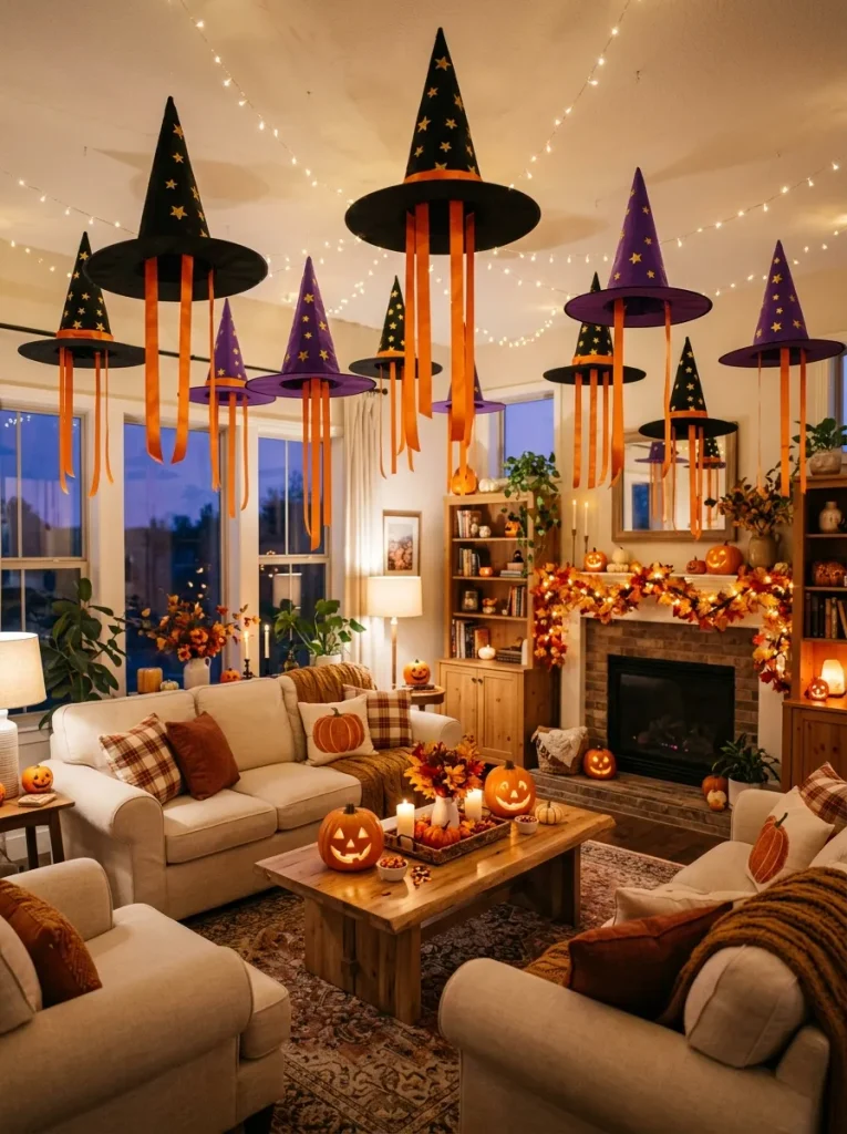 7. Whimsical Witch Hat Chandelier