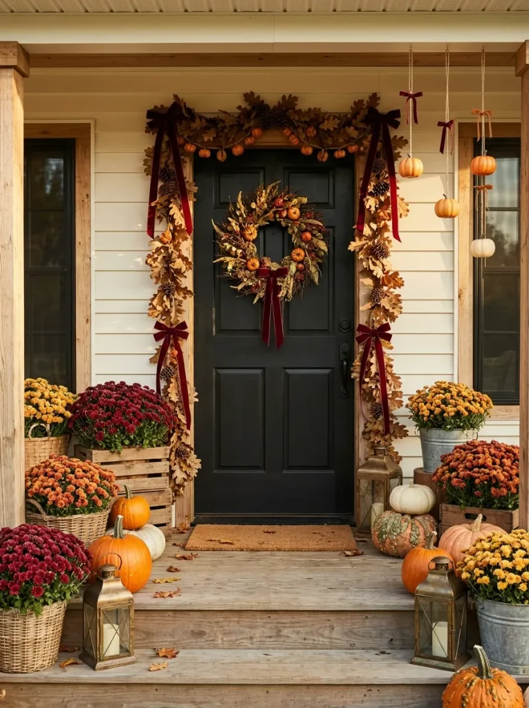 8. Adding Charming Pumpkin Door Accents