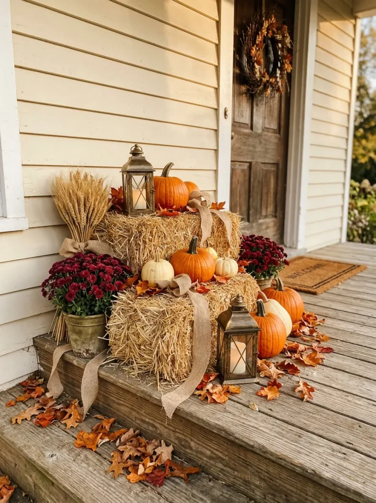 8. Decorating with Halloween Hay Bales
