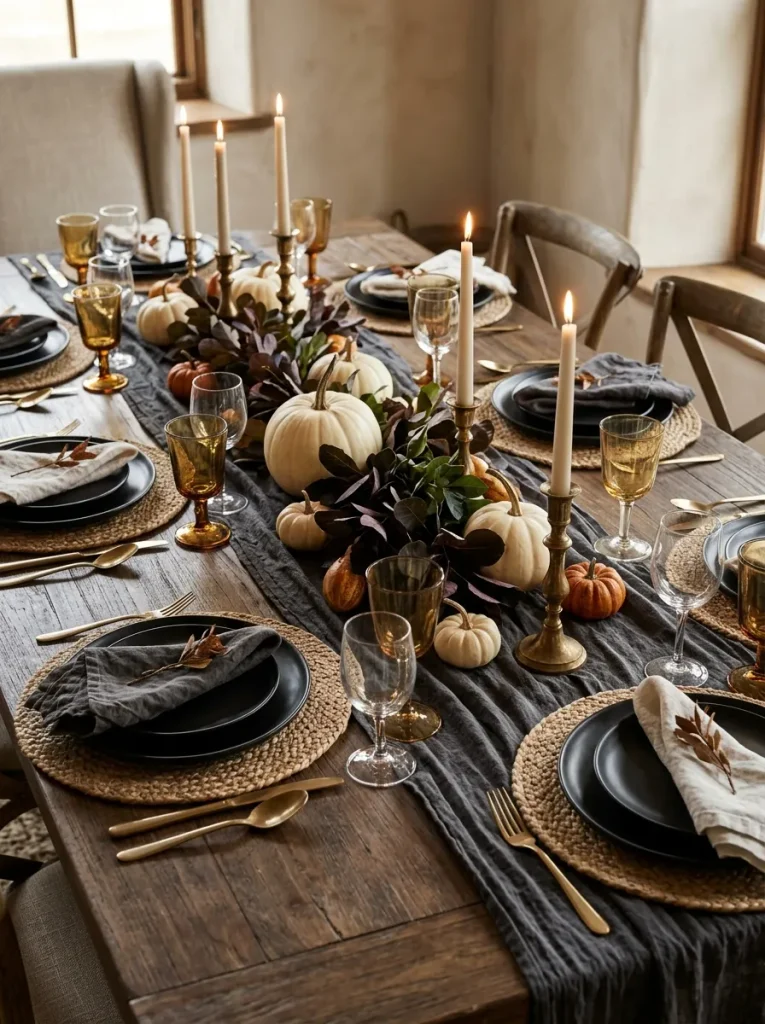 8. Elegant Halloween Dining Table