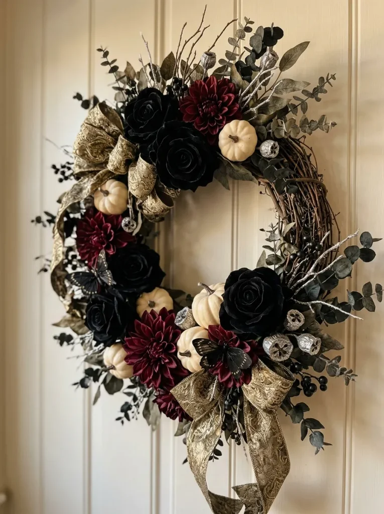 8. Gothic Floral Wall Wreath