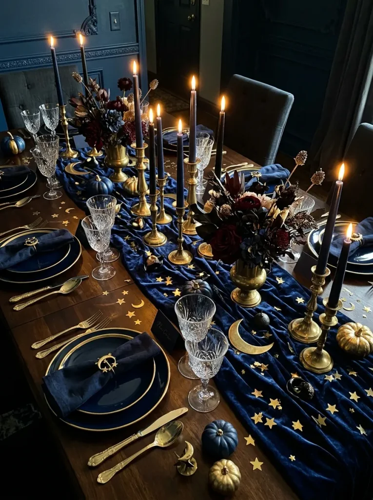 8. Midnight Blue Celestial Tablescape