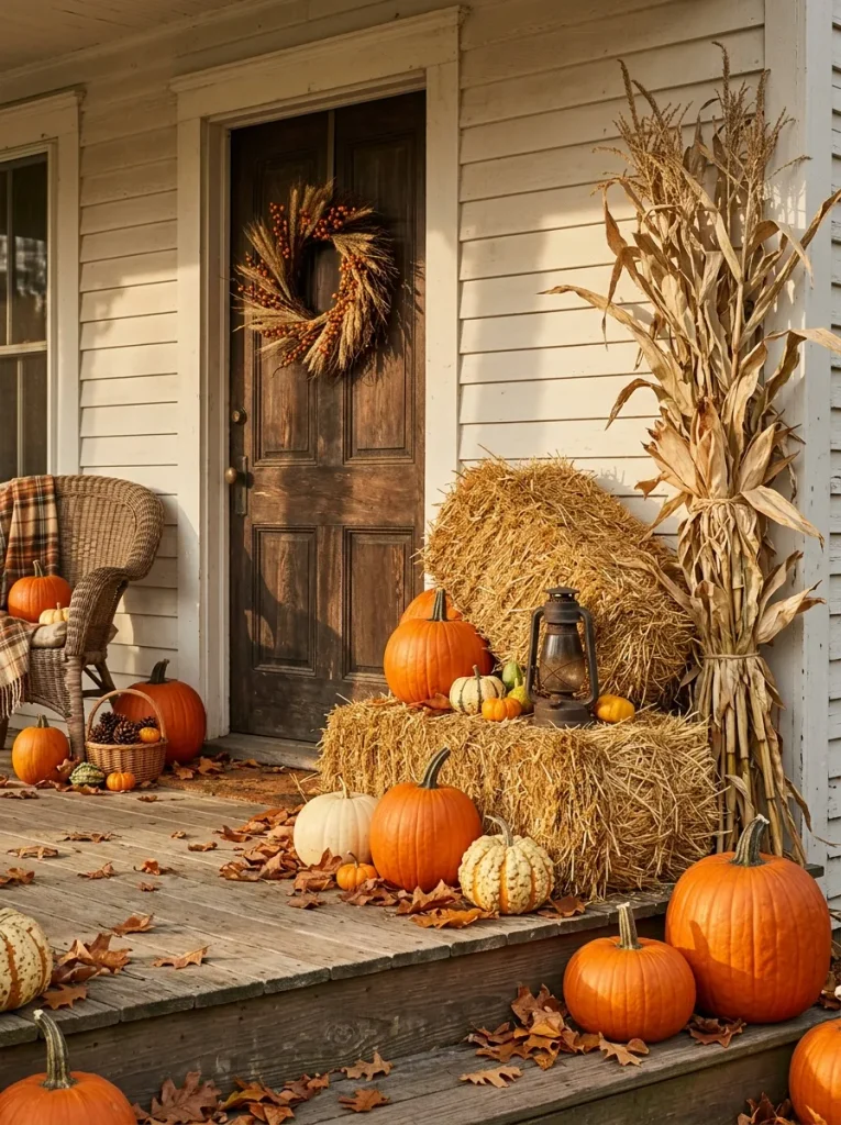8. Rustic Hay Bale Display