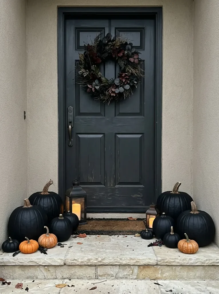 9. Black Pumpkin Doorstep