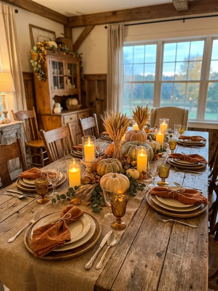 9. Rustic Pumpkin Harvest Table