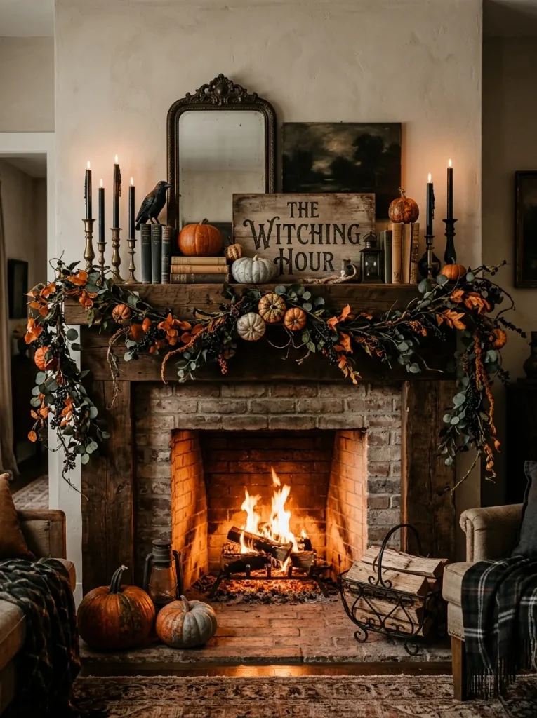 Halloween Mantel Styling