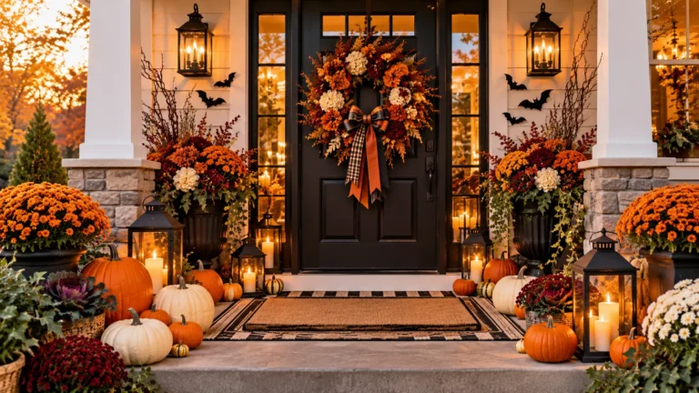 Halloween front door decor