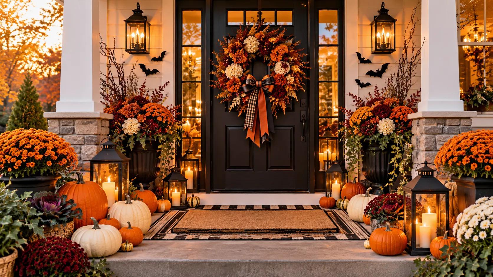 Halloween front door decor