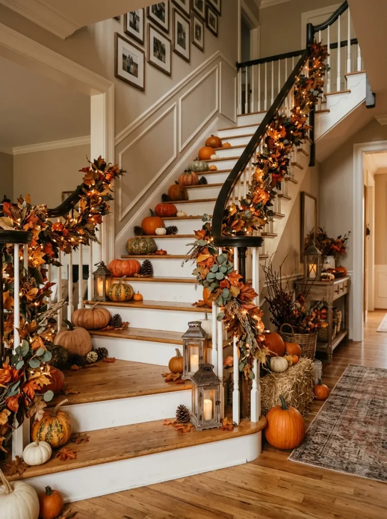 Pumpkin Staircase Decor