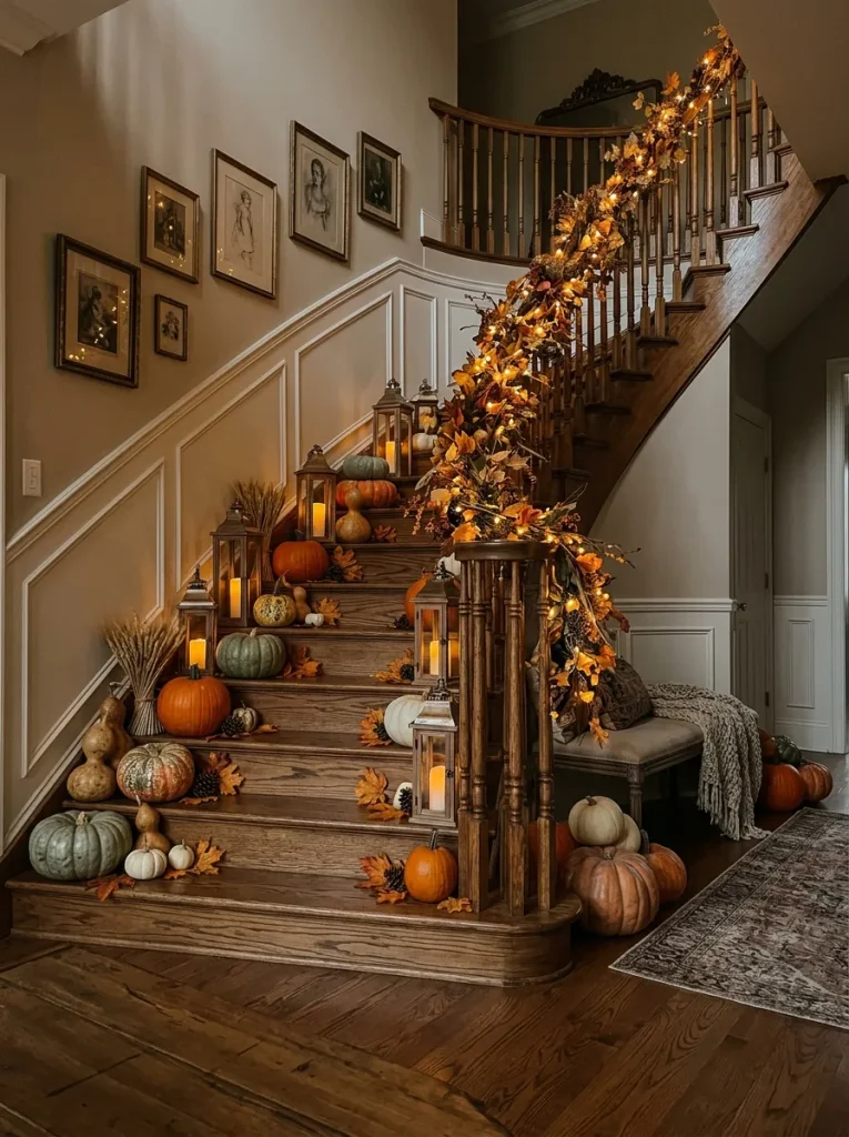 Pumpkin Staircase Decor